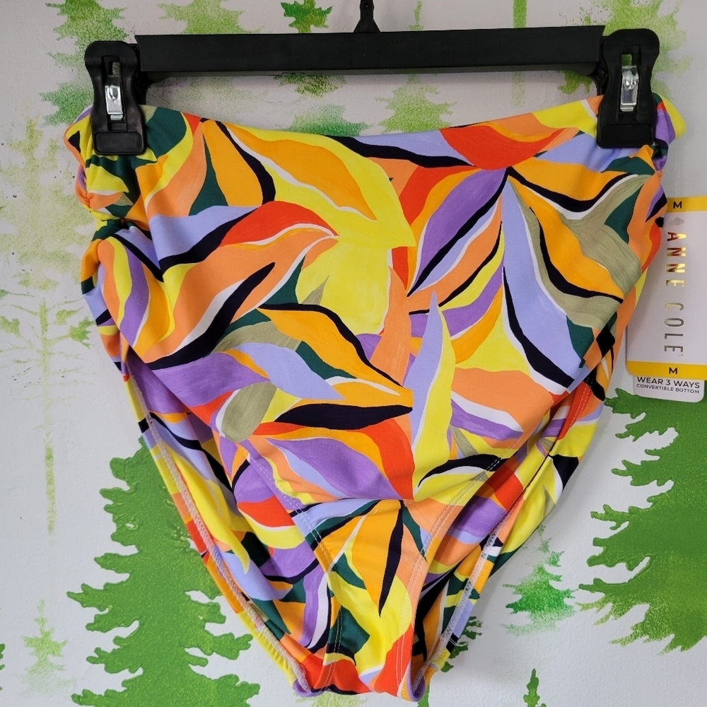 Anne Cole Limited Edition Ladies Convertible High Waist Shirred Bottom.